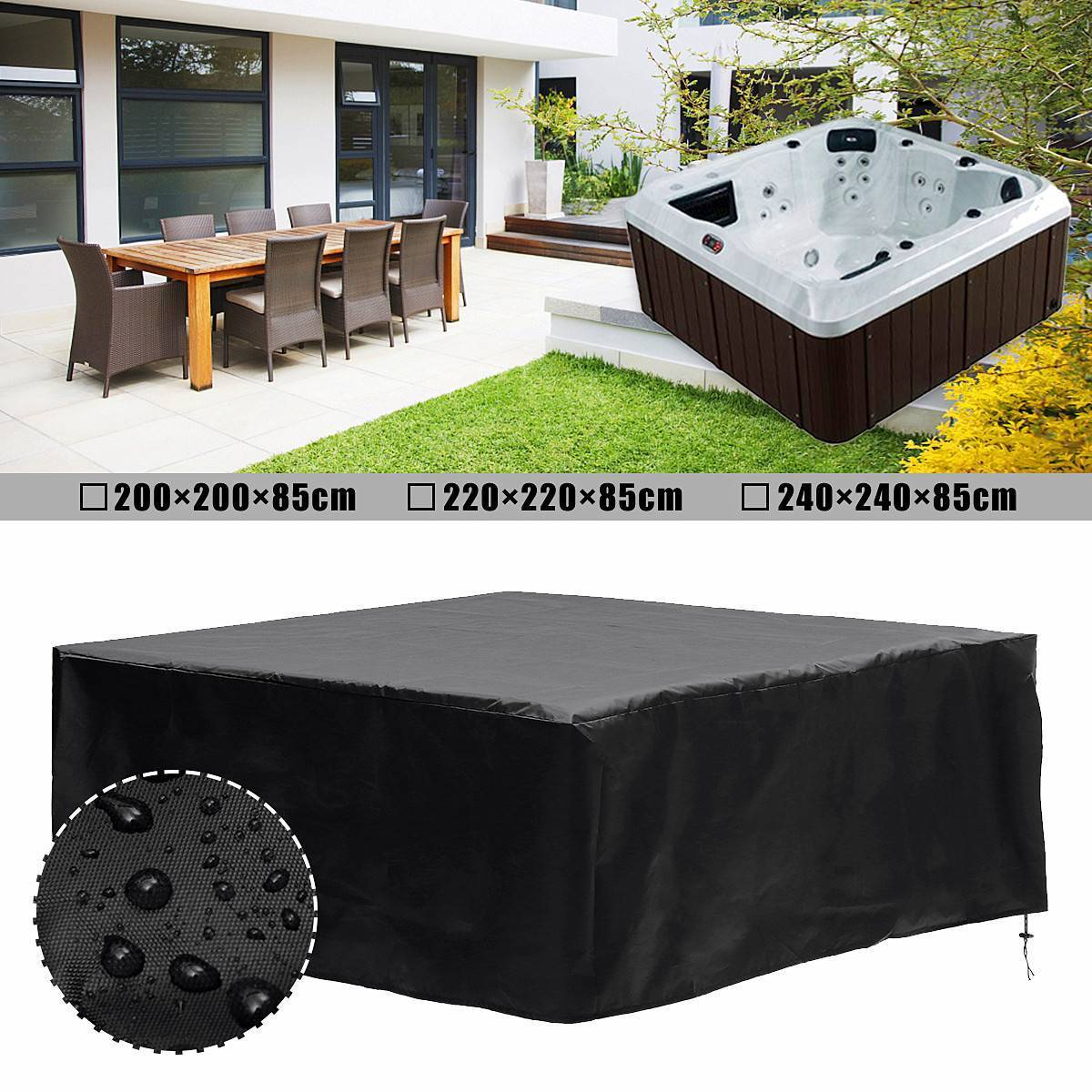 Factory Price Hot Tub Dust Cover 10 Sizes Hotspring Snow Rain Dust Covers Waterproof Jacuzzi UV Proof All-Weather Spa Cloth