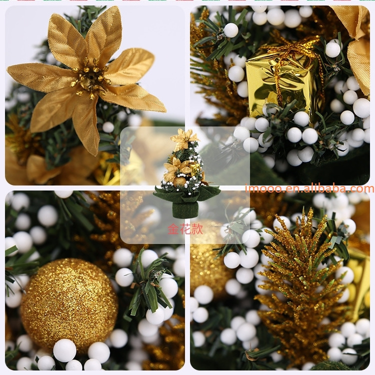 Hot Mini Christmas Tree Snowflakes Artificial Christmas Mini Cedar Ornaments Festival Table Miniature Ornament Home Decoration