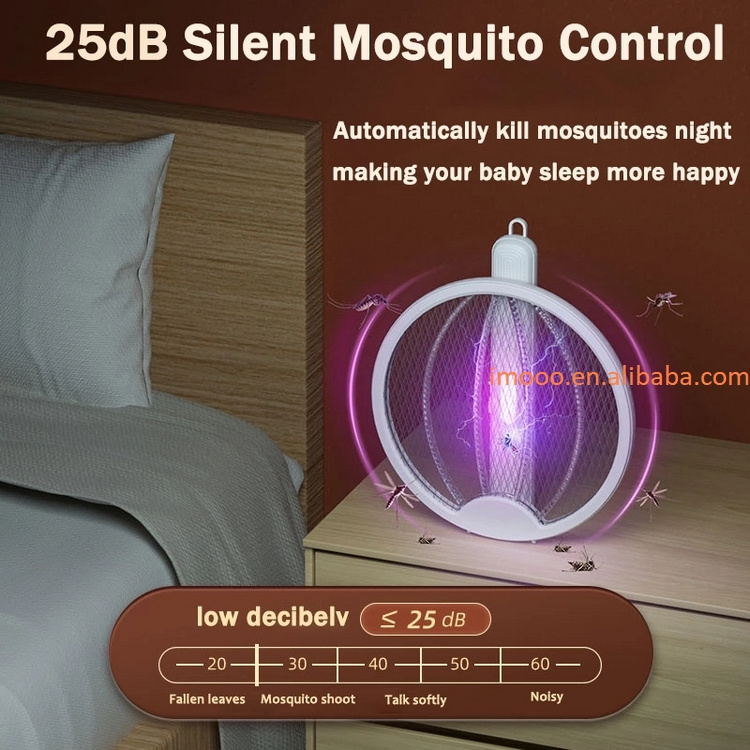 Factory Price 4 IN 1 Foldable Electric Mosquito Swatter Wall-mounted Handheld 3000V Rechargeable Fly Racket Bug Zapper