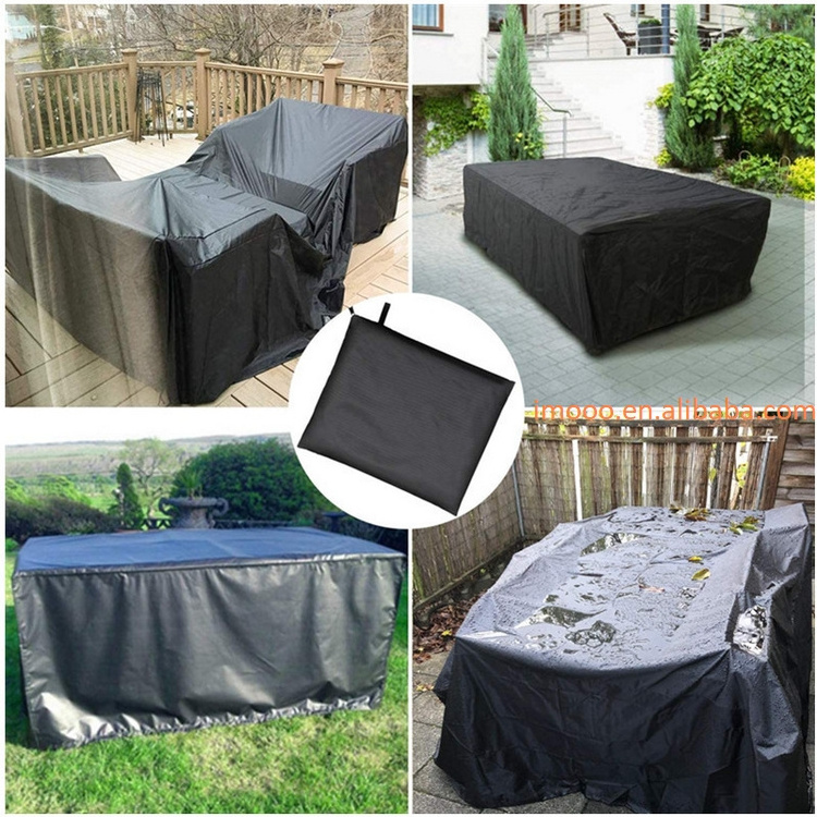 Factory Price Outdoor Furniture Covers Waterproof Rain Snow Dust Wind-Proof Anti-UV Oxford Fabric Garden Lawn Patio Cover