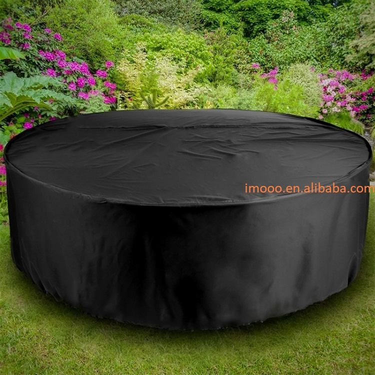 Factory Price Waterproof Patio Fire Pit Cover Black UV Protector Grill BBQ Shelter Garden Yard Round Canopy Furniture Covers