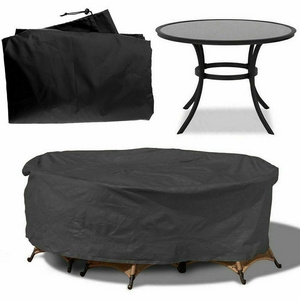 Factory Price Waterproof Patio Fire Pit Cover Black UV Protector Grill BBQ Shelter Garden Yard Round Canopy Furniture Covers