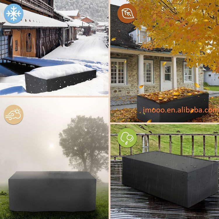 Factory Price Outdoor Furniture Covers Waterproof Rain Snow Dust Wind-Proof Anti-UV Oxford Fabric Garden Lawn Patio Cover