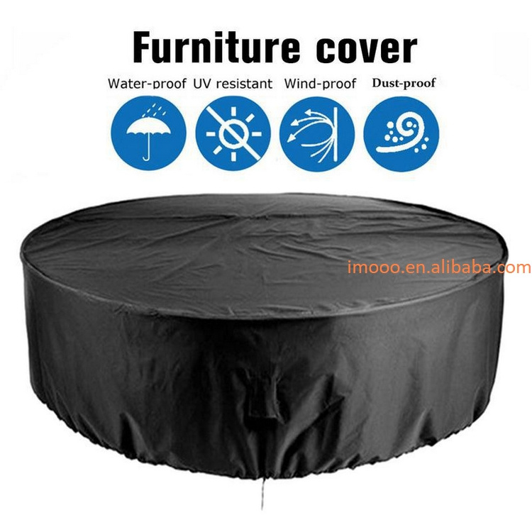 Factory Price Waterproof Patio Fire Pit Cover Black UV Protector Grill BBQ Shelter Garden Yard Round Canopy Furniture Covers