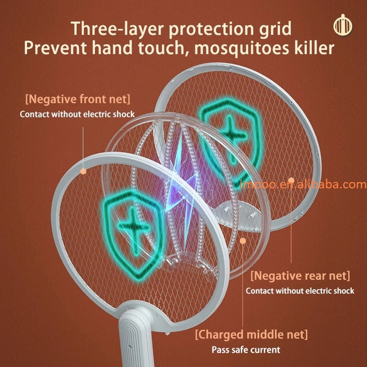 Factory Price 4 IN 1 Foldable Electric Mosquito Swatter Wall-mounted Handheld 3000V Rechargeable Fly Racket Bug Zapper