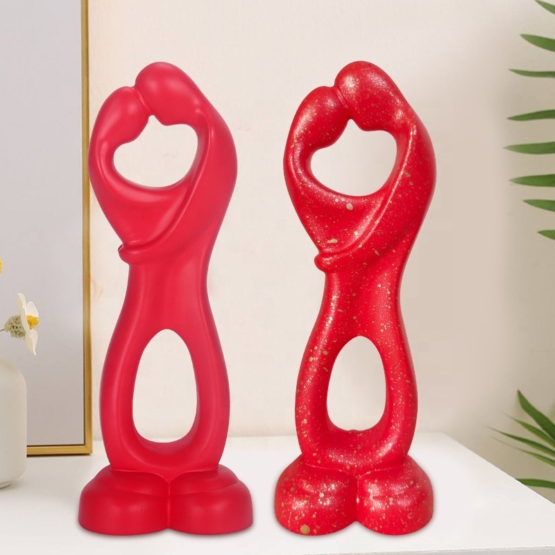 Modern loves wedding decor figurines Valentine's Day sculpture Gift Romantic Home decor Abstract couple hugging kissing statue