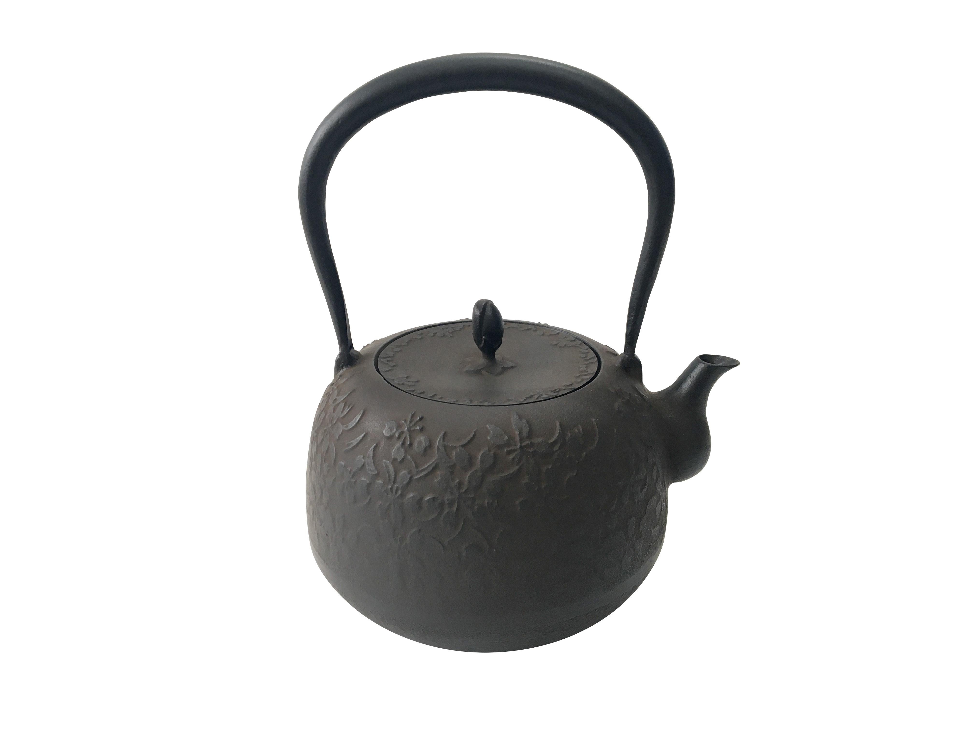 Japanese water tea kettle and tea pot cast iron made in Japan traditional style foldable handle