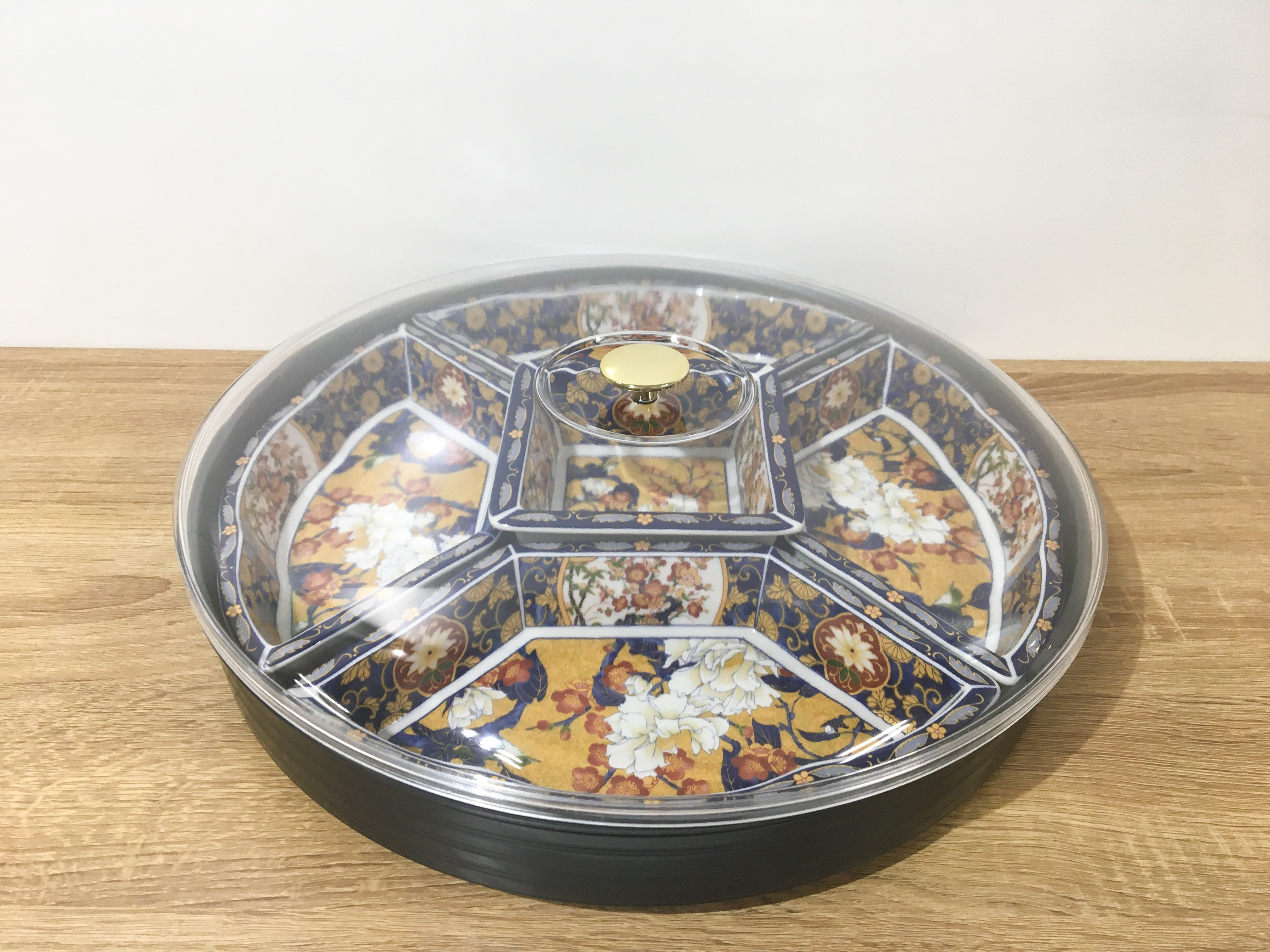 Luxury Serving Tray Turntable Ceramic Plates Made in Japan Delicate Patterns Asian Style