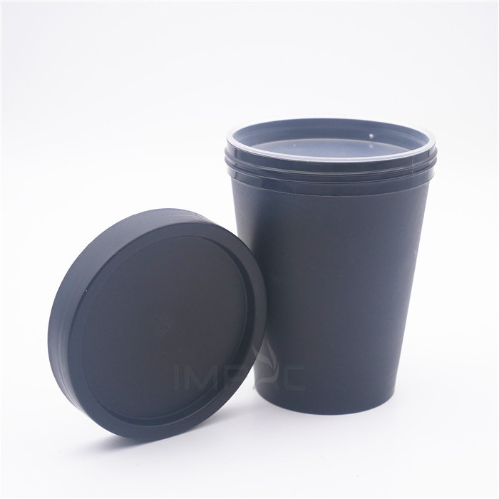 unique cone black matte empty 8oz containers for slime with lids