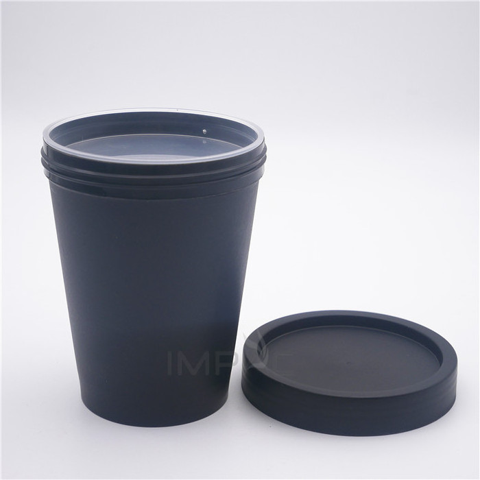 unique cone black matte empty 8oz containers for slime with lids