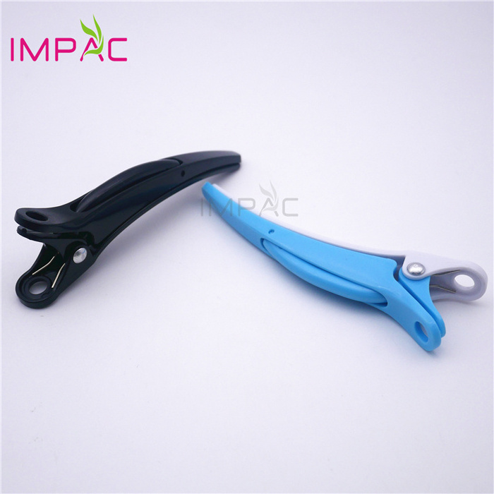 Hair accessory colored duck bill alligator section plastic baber use long hair clip with teeth