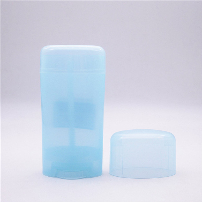 matte blue hole top oval shape deoderant stick packaging solid perfume container 80g