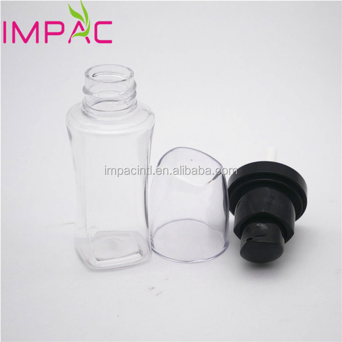 Portable unique shape transparent 30ml travel size lotion bottle 1oz