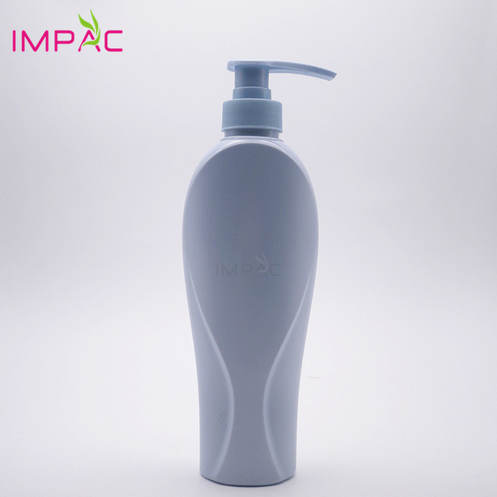 Custom color empty blue 400ml plastic bottles for shampoo hair conditioner with pump