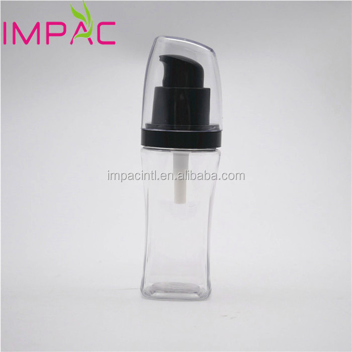 Portable unique shape transparent 30ml travel size lotion bottle 1oz