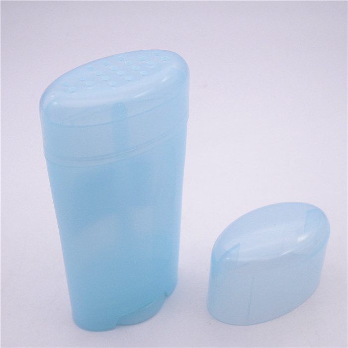 matte blue hole top oval shape deoderant stick packaging solid perfume container 80g