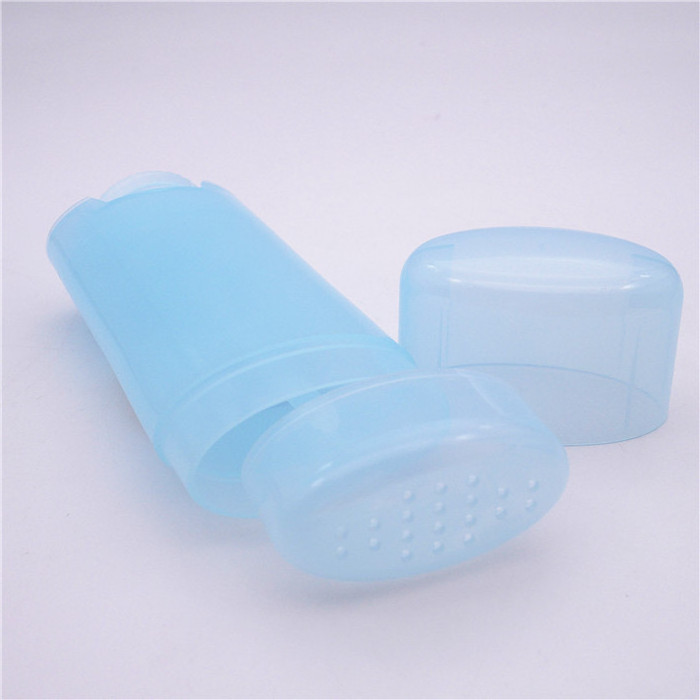 matte blue hole top oval shape deoderant stick packaging solid perfume container 80g