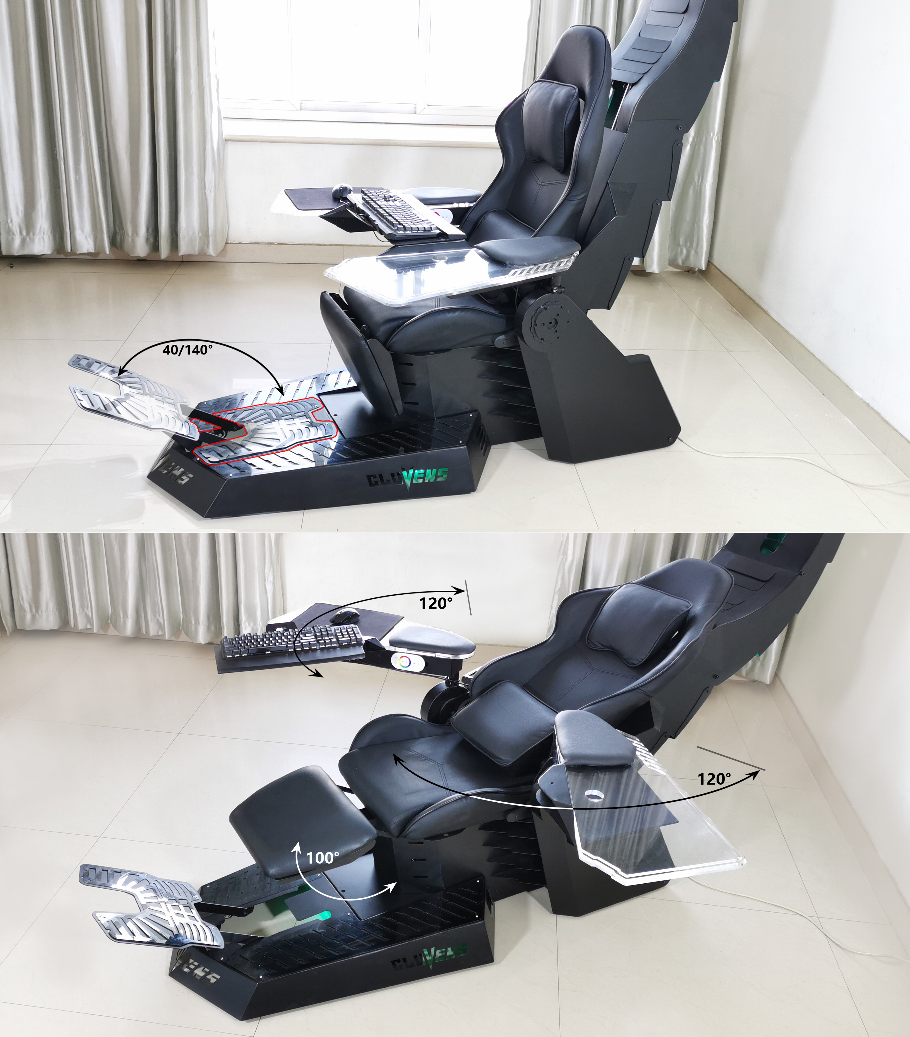 Cluvens unicorn New design Custom Logo Promotion Home Office chair Zero Gravity Gaming Chair with heat and massage cushion