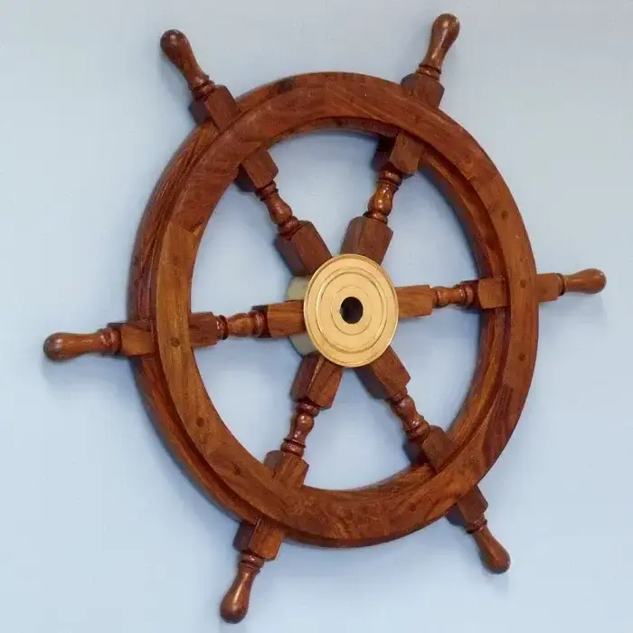 Beach Wooden Boat Ship Steering durable Wheel Modern vintage Nautical home boat indoor boat ship decor usage Cheap Price