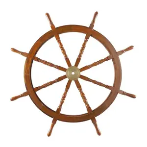 Beach Wooden Boat Ship Steering durable Wheel Modern vintage Nautical home boat indoor boat ship decor usage Cheap Price