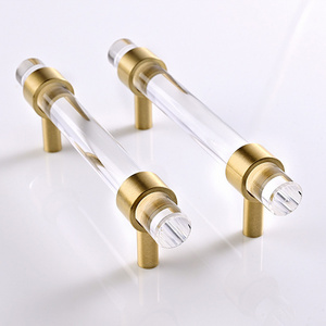 Modern T Bar Kitchen Furniture Hardware Pulls Adjustable Clear Acrylic Cabinet Pulls and Handles