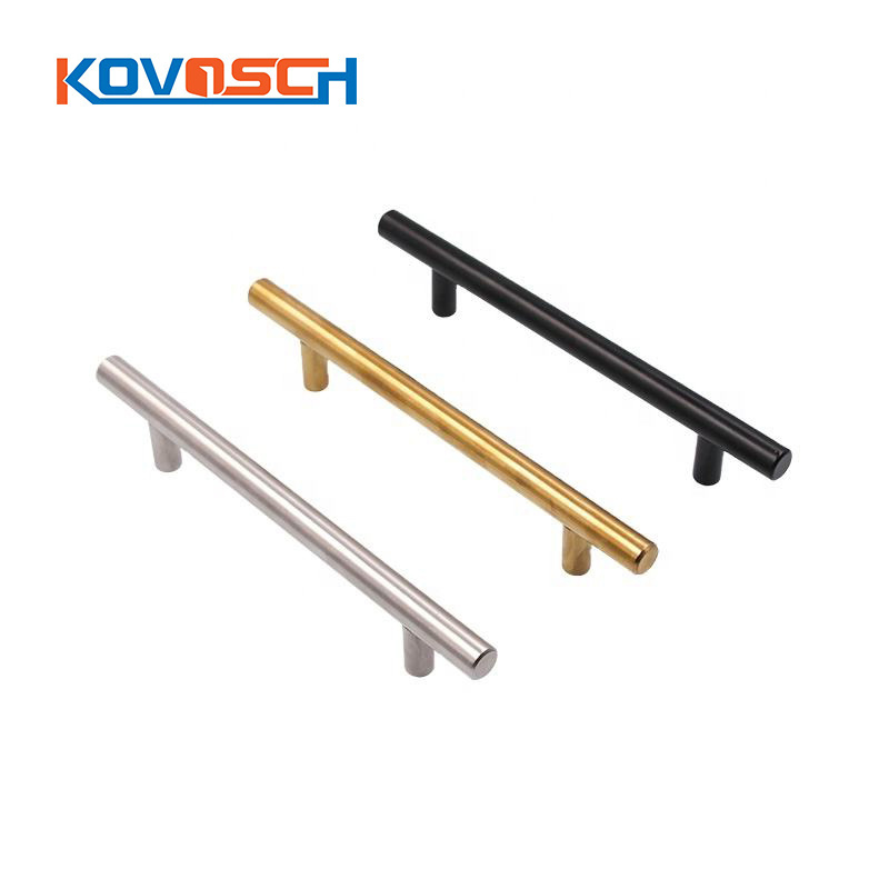 Custom Hollow Stainless Steel Tube T Bar Furniture Door Handle For Cabinet Kitchen Dresser Wardrobe