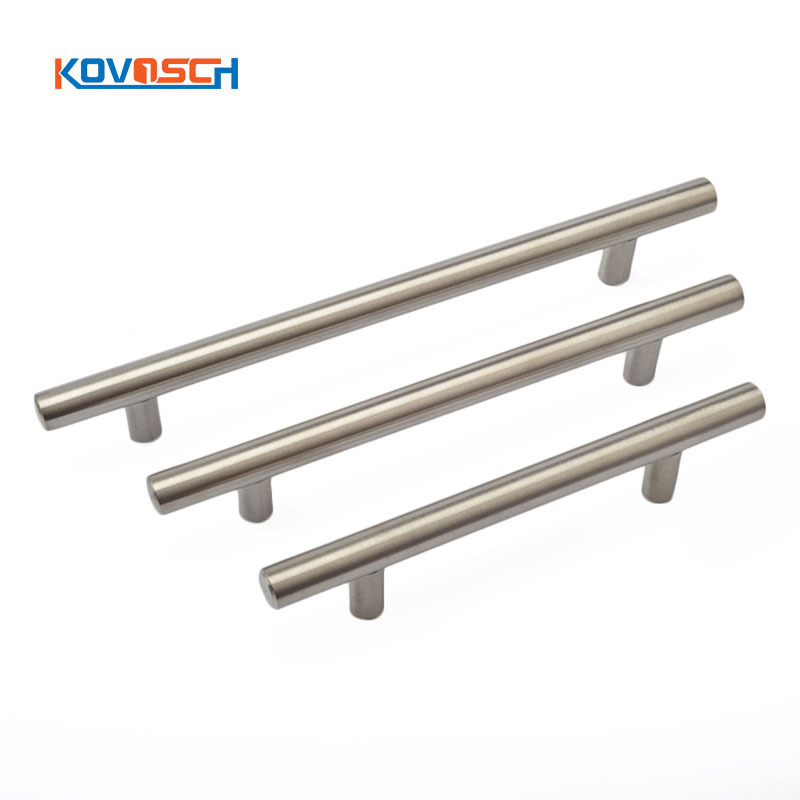 Custom Hollow Stainless Steel Tube T Bar Furniture Door Handle For Cabinet Kitchen Dresser Wardrobe