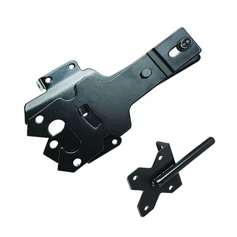 Black Automatic Lockable Post Mount Latch for Wood Gates and Doors Gate Hardware