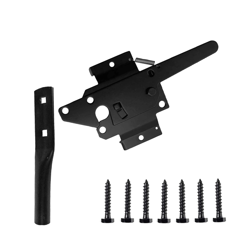 Heavy Duty Black Finishing Steel Self-Locking  Gate Hardware for Wooden Fence