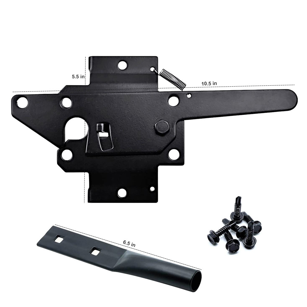 Heavy Duty Black Finishing Steel Self-Locking  Gate Hardware for Wooden Fence