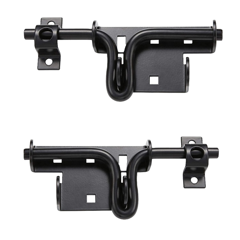 Black Sliding Bolt Gate Lock Heavy Duty Slide Bolt Gate Latch with Gate Hardware