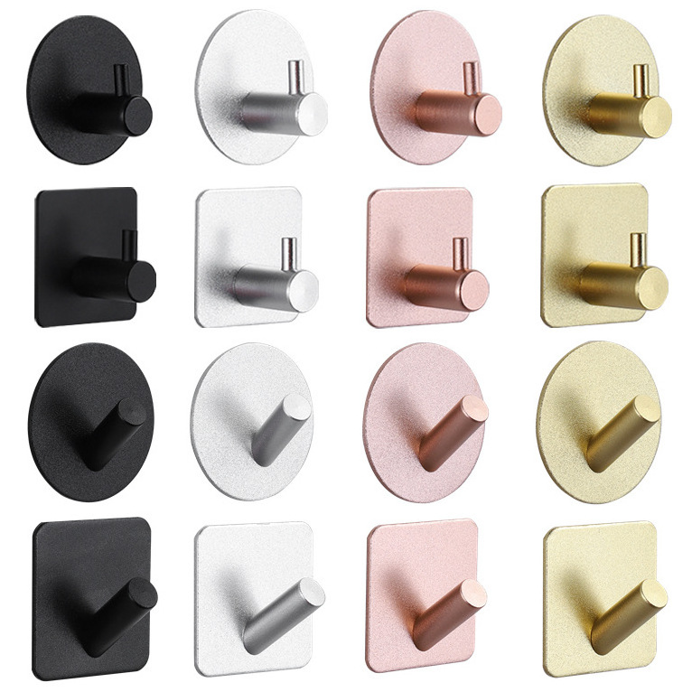 Wholesale Wall Mounted Self Adhesive Stainless Steel Clothes Hook Bathroom and Kitchen Towel Robe Hooks