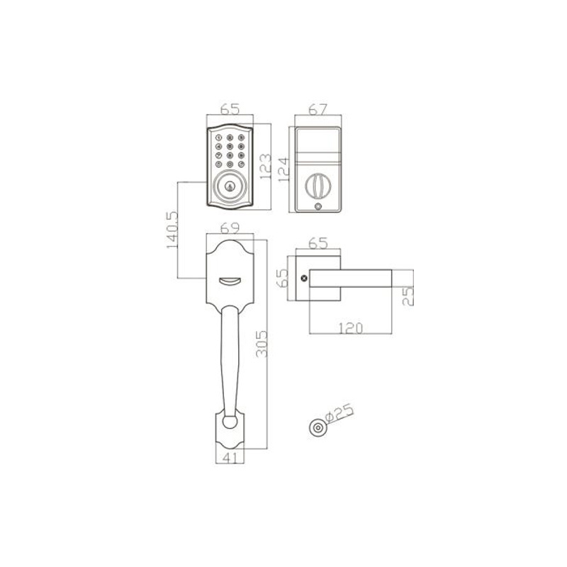 Keyless Entry Door Lock Electronic Keyboard Deadbolt with Lever Handle Entry Password Smart Door Lock