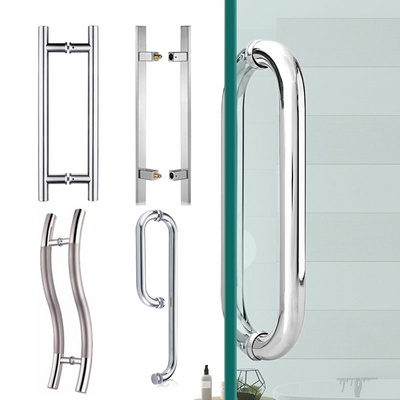 Hot Sale Double Sided Shower Door Handle Sliding Door Pull Handle Stainless Steel Glass Door Handle