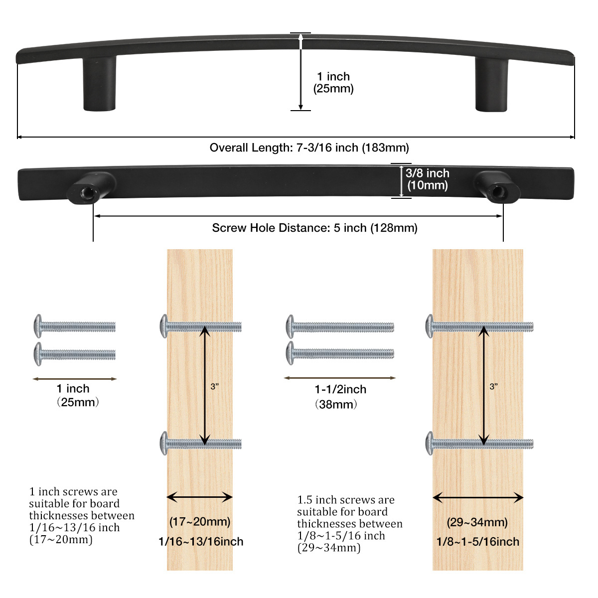 Fast Shipping Oil Rubbed Bronze Zinc Alloy Bridge Handle Brushed Nickel Black Kitchen Cabinet Door Handles 128mm