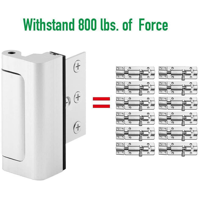 Home Security Inward Swinging Door Lock Child proof Reinforcer Anti-Theft Privacy Aluminum Alloy Reinforcement Door Latch Lock