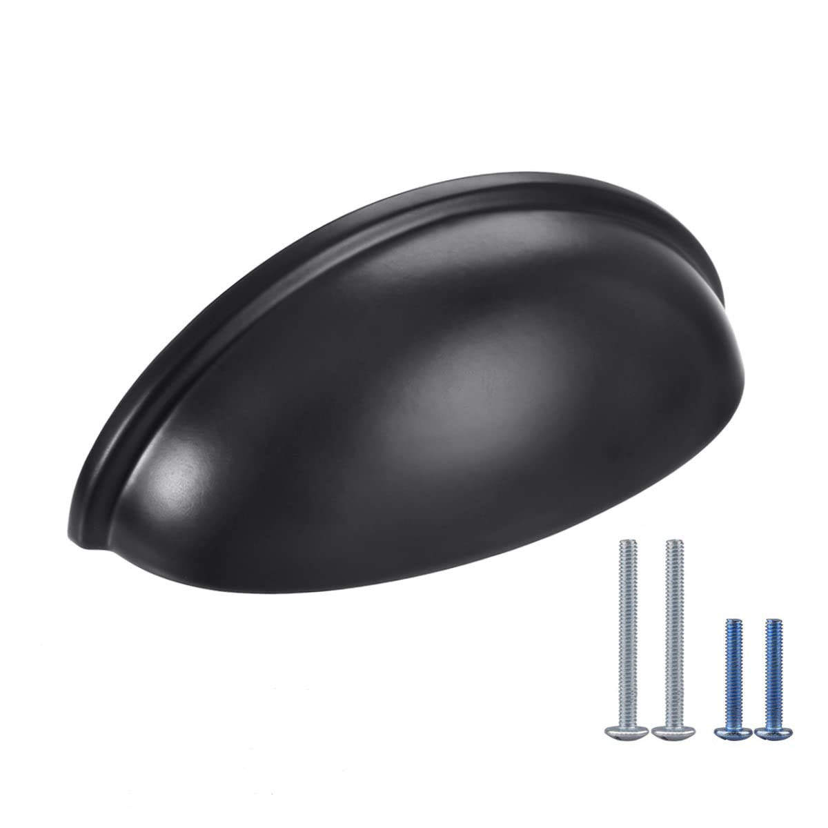 Wholesale 3 Inch Bar Drawer Bin Cup Pulls Dresser Furniture Cup Handles Matt Black Cup Cabinet Pulls