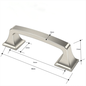 Custom Size Zinc Alloy Drawer Handle 76mm Hole Centers Brushed Satin Nickel Kitchen Cabinet Pulls