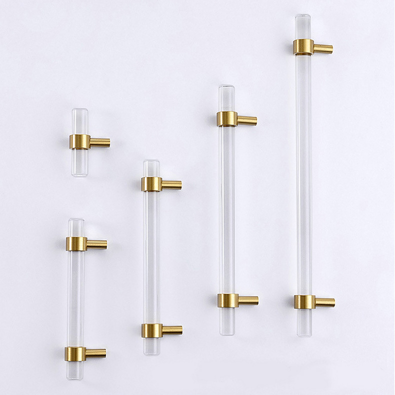 Modern T Bar Kitchen Furniture Hardware Pulls Adjustable Clear Acrylic Cabinet Pulls and Handles