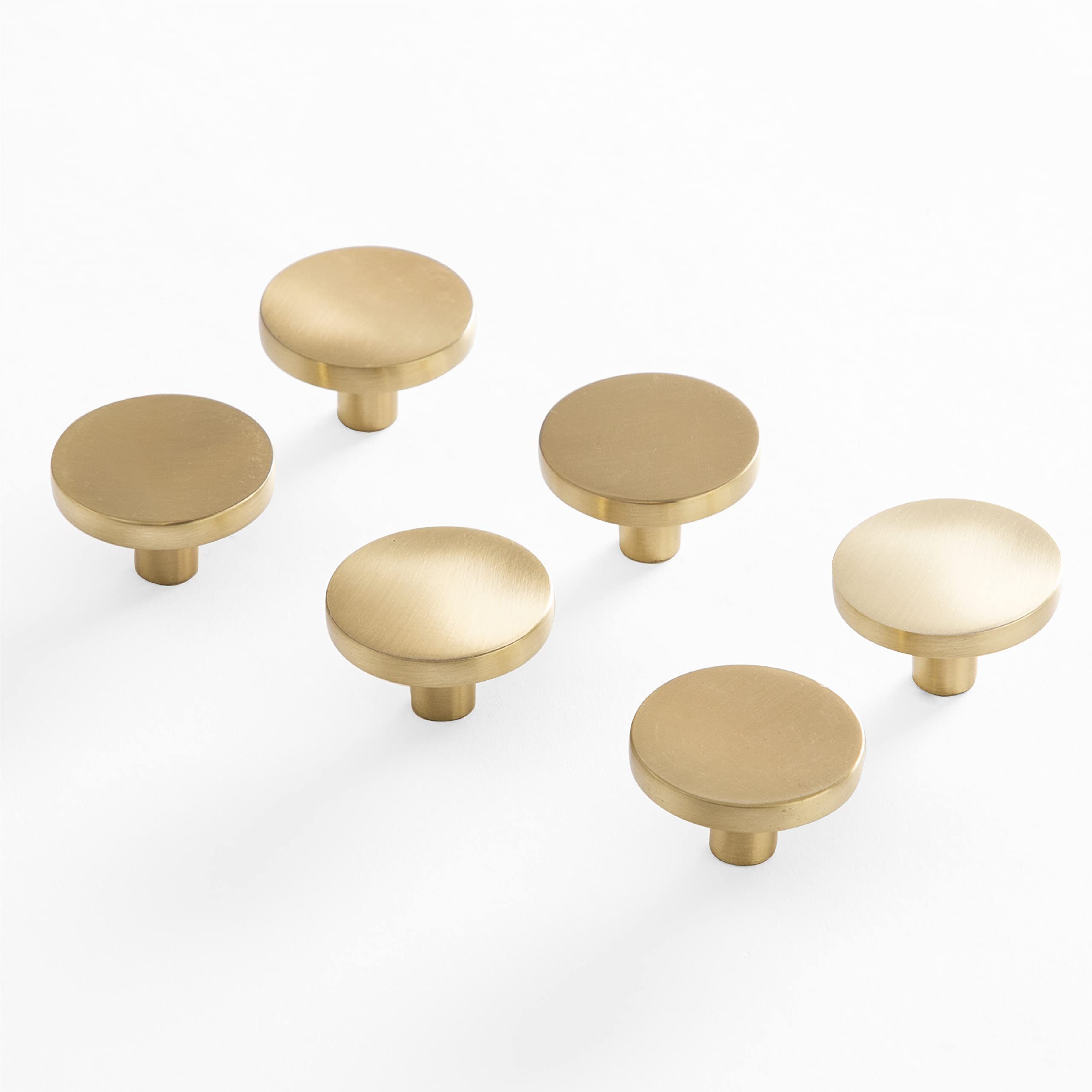 Modern Solid Brass Finish Gold Kitchen Cupboard Hardware Pull Round Brass Cabinet Knobs