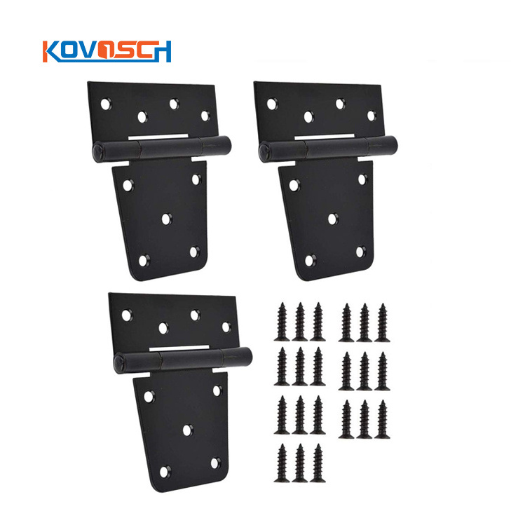 Wholesale 3.5 inch Black Door Hinges Square Barn Shed Hinges Heavy Duty Gate Hardware