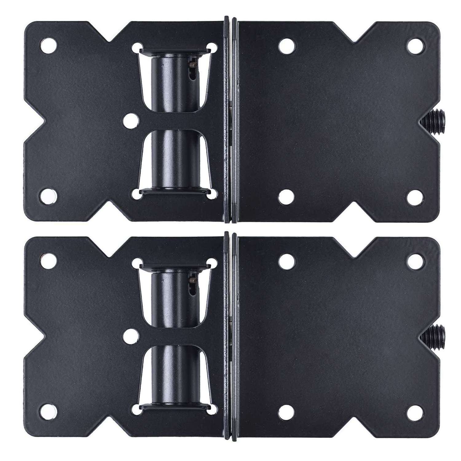 Wholesale Black Adjustable Gate Door Hardware Hinges Custom Stainless Steel Self-Closing Wood Fence Post Hinge