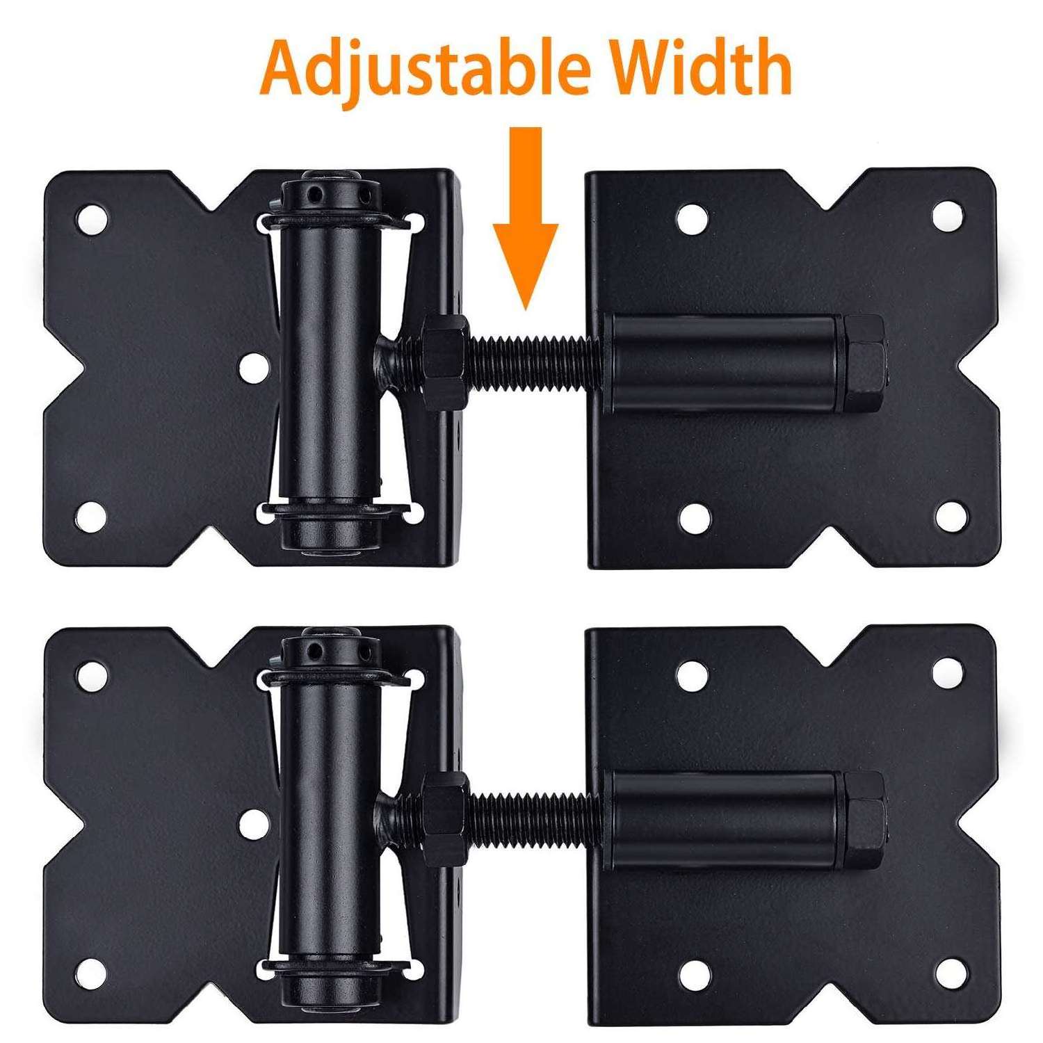 Wholesale Black Adjustable Gate Door Hardware Hinges Custom Stainless Steel Self-Closing Wood Fence Post Hinge