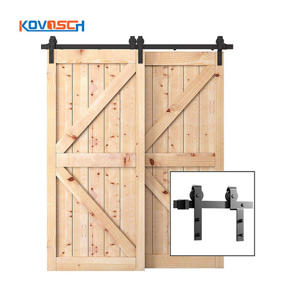 Wholesale Bypass Sliding Rail Door Hardware 6.6ft Rail Hanging Single Sliding Barn Door Slide Hardware Kits