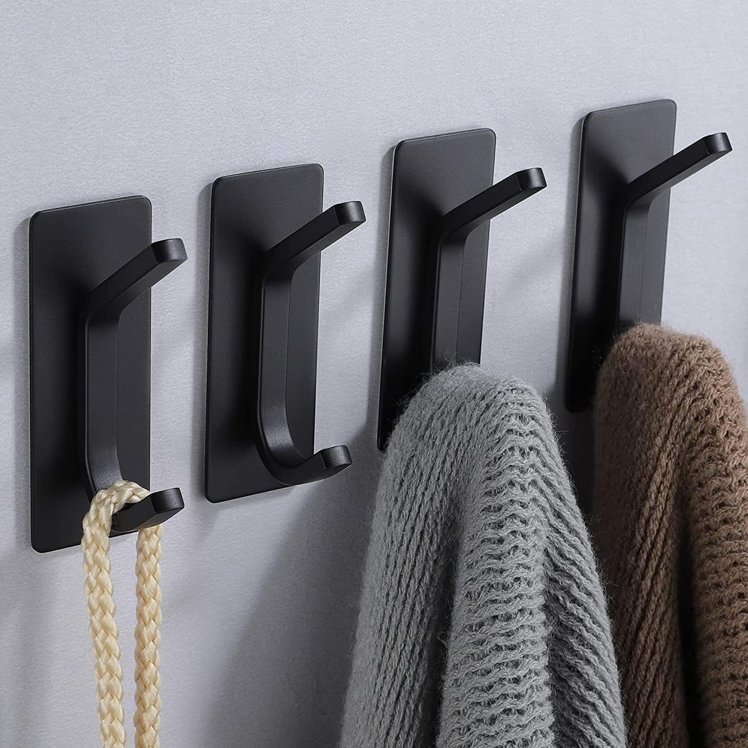 High Quality Heavy Duty Wall Hooks Stainless Steel Adhesive Clothes Hooks Bathroom Kitchen Towel Hook