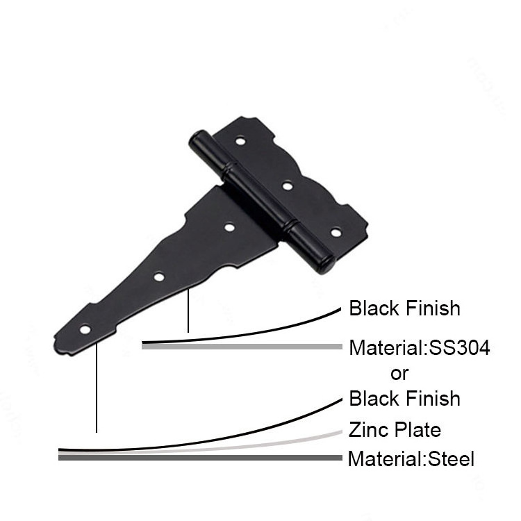 Black Gate Hinges  Heavy Duty Iron Steel Shed Hinge Barn Door Hinge Gate Hardware