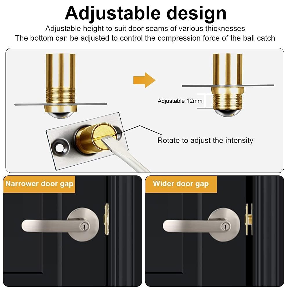 Gold Brass Invisible Pantry Ball Bearing Door Latch Door Top Closet Door Ball Catch Hardware