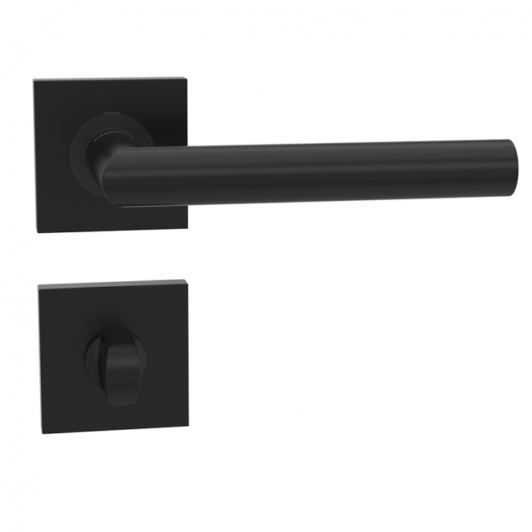 High Quality Modern European Square Spring Lever BB Door Handle Black Matte Interior Door Handles