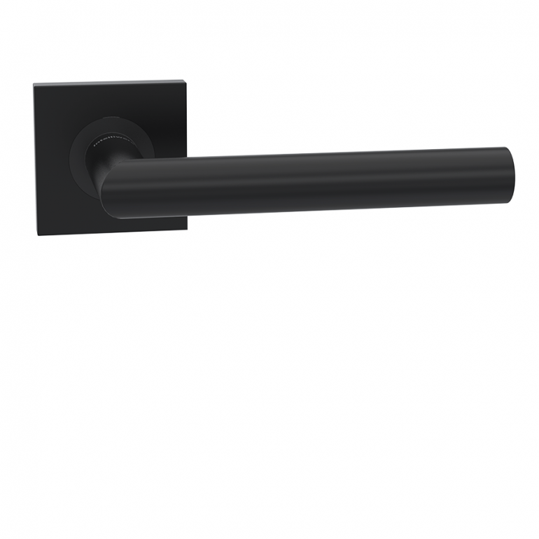 High Quality Modern European Square Spring Lever BB Door Handle Black Matte Interior Door Handles