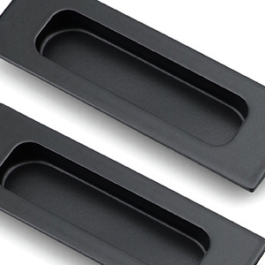 Black Rectangular Recessed Bypass Door Handles Barn Door Finger Pull Set Sliding Closet Door Handles